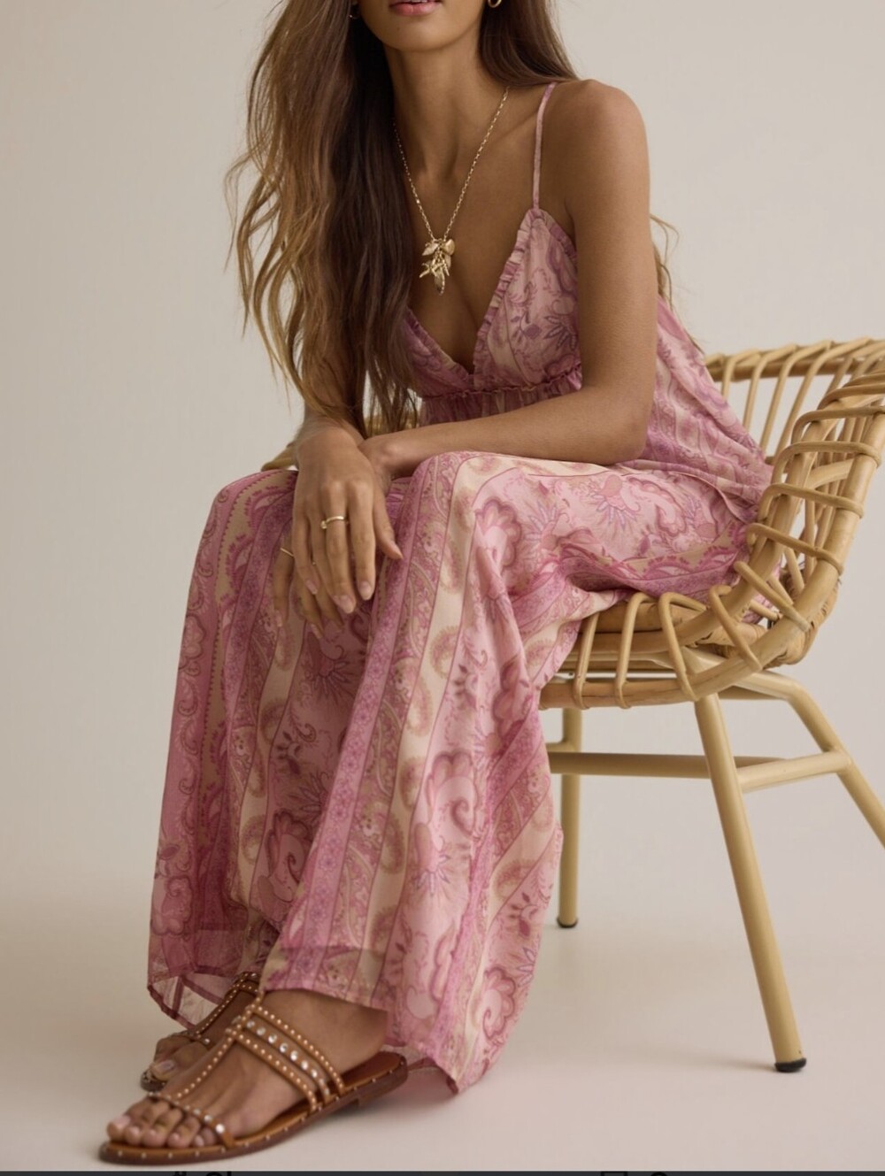 NWOT Altar'd State Paisley Babydoll Tank + Wide-Leg Pants - S